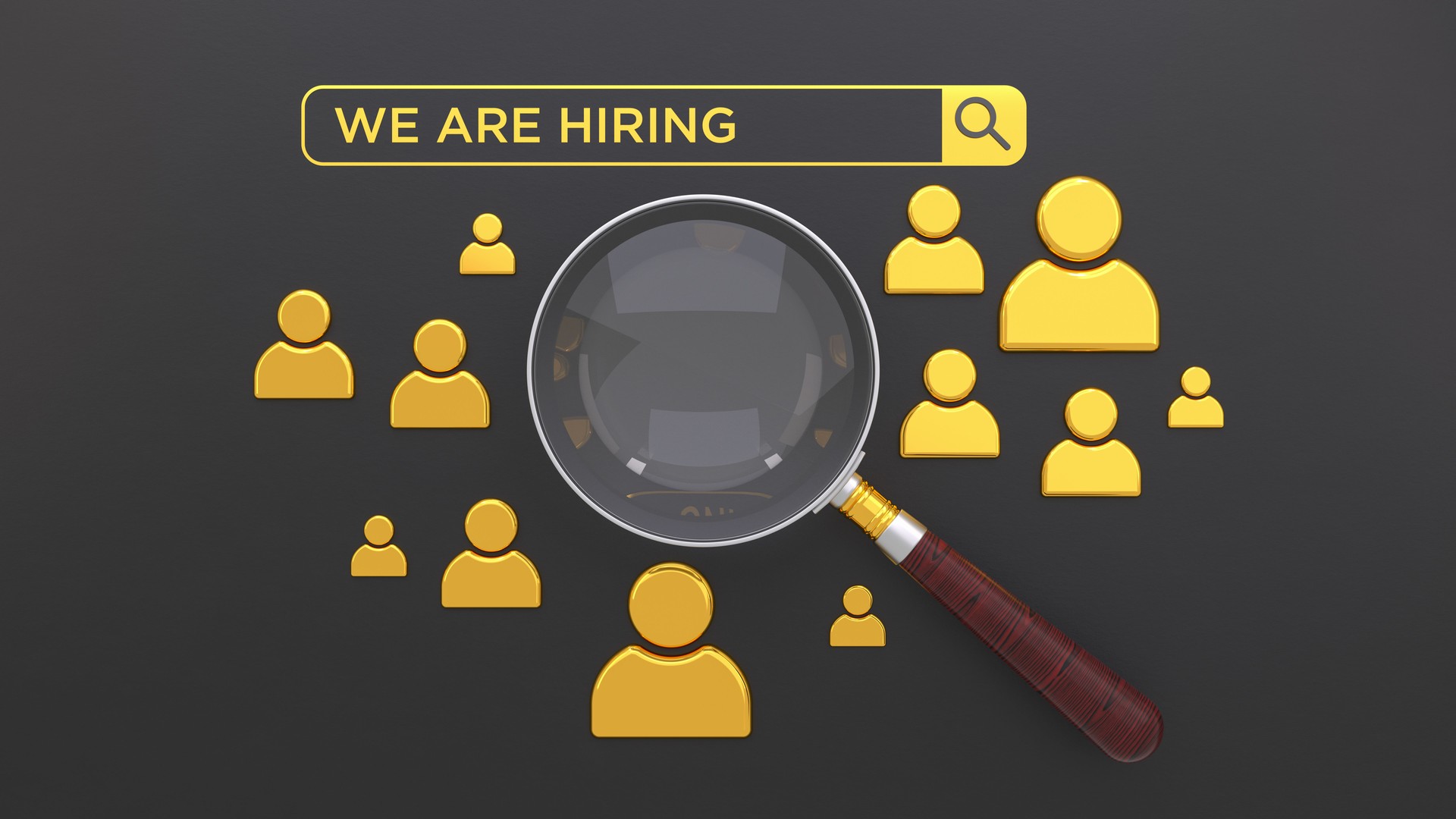 We Are Hiring: Recruitment Job Search Concept